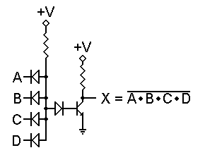 Working DTL 4-input NAND gate.